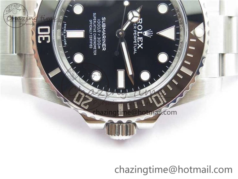 Submariner 114060 No Date Black Ceramic ZZF 904L 1:1 Best Edition on SS Bracelet VR3130 V Effortless 2868