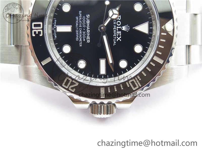 Submariner 114060 No Date Black Ceramic ZZF 904L 1:1 Best Edition on SS Bracelet VR3130 V Effortless 2868