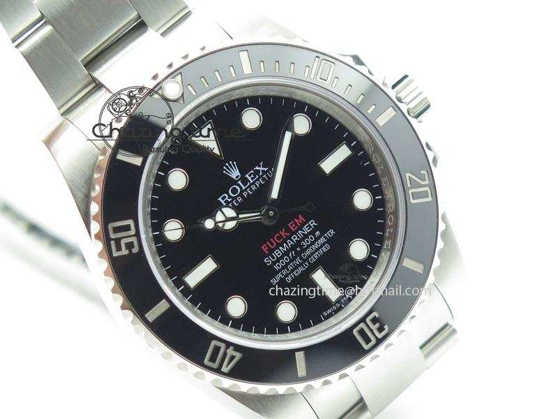 SportInspired Submariner 114060 No Date Superme X Special Edition Black Ceramic V6s Noob Best Edition A 3973