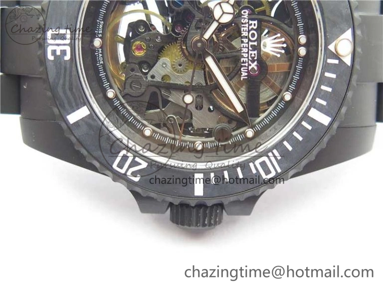 Submariner 116610 Andrea Pirlo DLC ROF Best Edition Carbon Bezel on Skeleton DIal SA FreshLook 2790