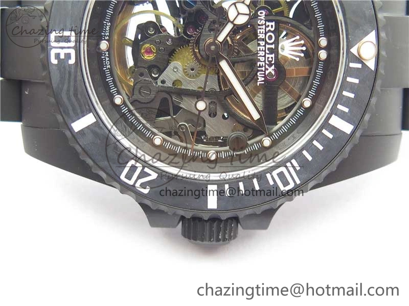 Submariner 116610 Andrea Pirlo DLC ROF Best Edition Carbon Bezel on Skeleton DIal SA FreshLook 2790