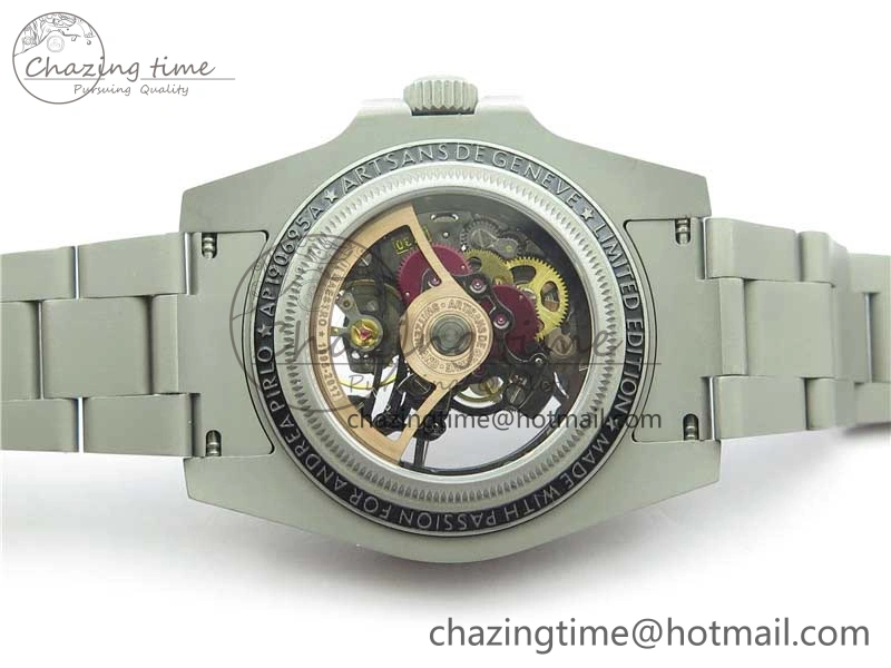 Submariner 116610 Andrea Pirlo Sandblasted ROF Best Edition Carbon Bezel on Skeleton DIal SA Refined 2789