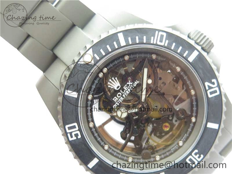 Submariner 116610 Andrea Pirlo Sandblasted ROF Best Edition Carbon Bezel on Skeleton DIal SA Refined 2789