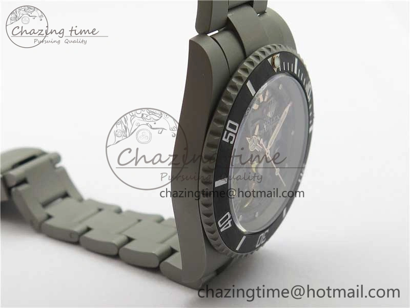 Submariner 116610 Andrea Pirlo Sandblasted ROF Best Edition Carbon Bezel on Skeleton DIal SA Refined 2789
