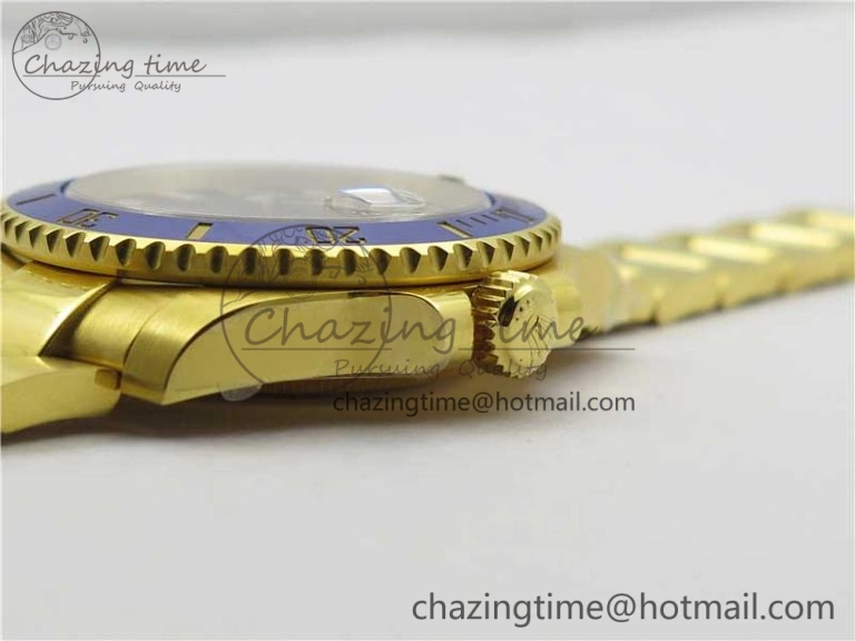 Submariner 116610 LB ROF Best Edition YG Wrapped Blue Dial on YG Wrapped Bracelet A Supportive 2910