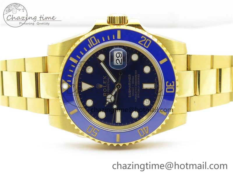 Submariner 116610 LB ROF Best Edition YG Wrapped Blue Dial on YG Wrapped Bracelet A Supportive 2910
