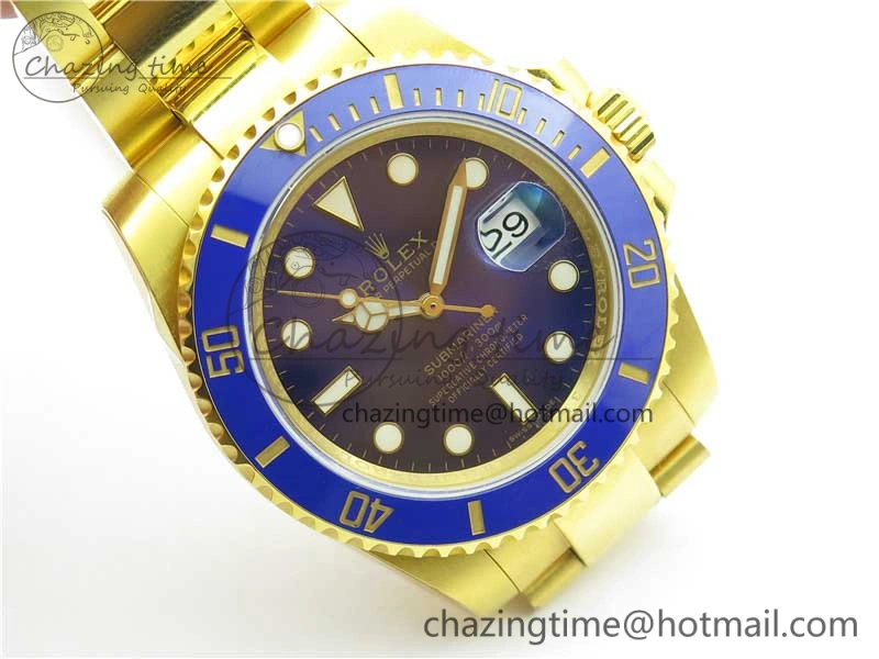 Submariner 116610 LB ROF Best Edition YG Wrapped Blue Dial on YG Wrapped Bracelet A Supportive 2910
