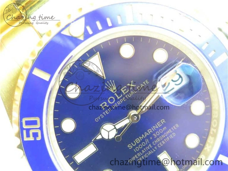 Submariner 116610 LB ROF Best Edition YG Wrapped Blue Dial on YG Wrapped Bracelet A Supportive 2910