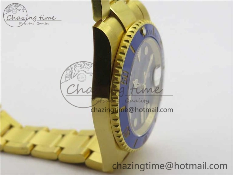 Submariner 116610 LB ROF Best Edition YG Wrapped Blue Dial on YG Wrapped Bracelet A Supportive 2910