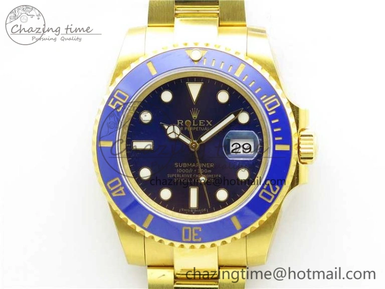 Submariner 116610 LB ROF Best Edition YG Wrapped Blue Dial on YG Wrapped Bracelet A Supportive 2910