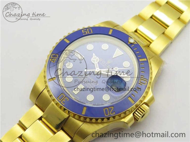 Submariner 116610 LB ROF Best Edition YG Wrapped Blue Dial on YG Wrapped Bracelet A Supportive 2910