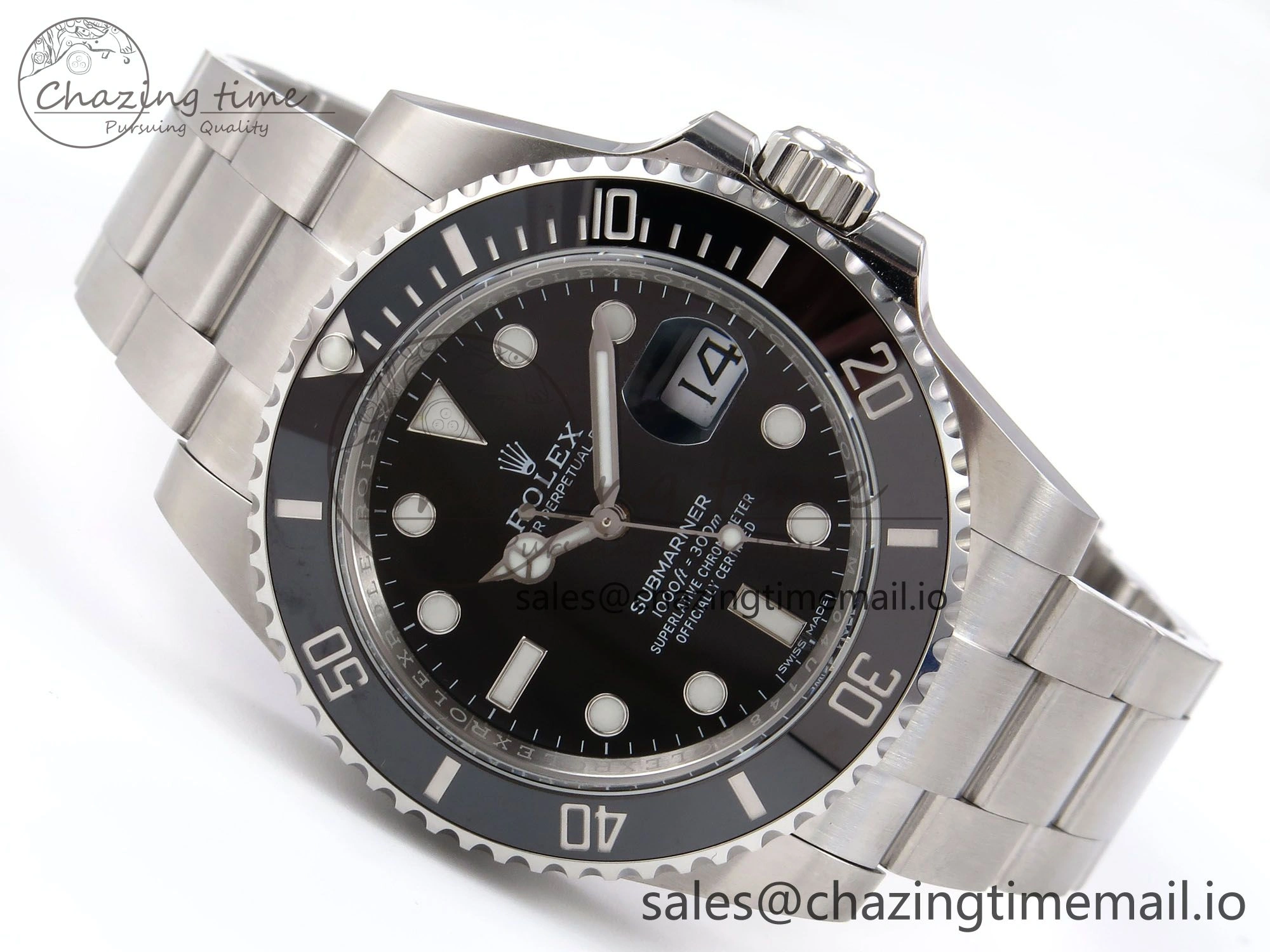 Packable Submariner 116610 LN 40mm RF 1:1 Best Edition Black Ceramic on SS 904L Bracelet Steel VR 1011