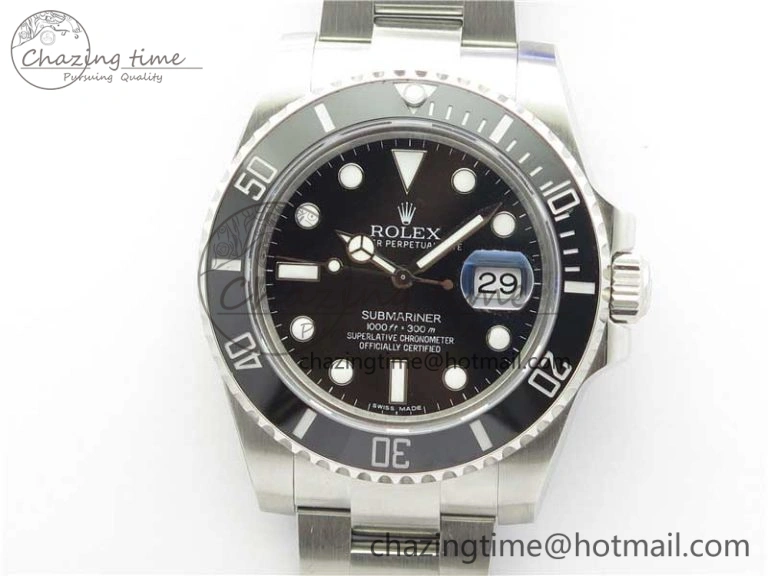 Submariner 116610 LN Black Ceramic 316L Bp Maker 1:1 Best Edition Black Dial on SS Bracelet SA3135 V FlexibleFit 3019