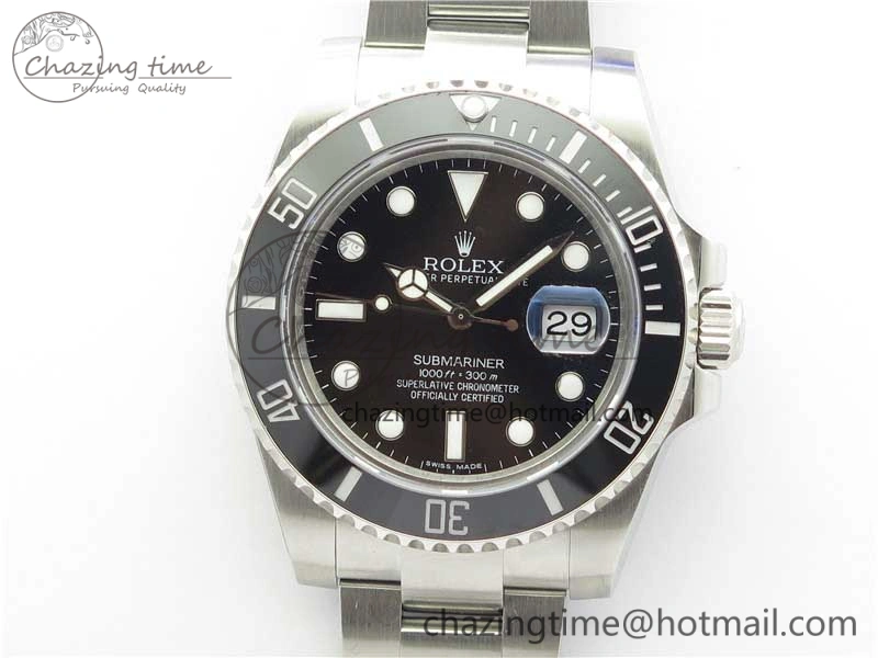 Submariner 116610 LN Black Ceramic 316L Bp Maker 1:1 Best Edition Black Dial on SS Bracelet SA3135 V FlexibleFit 3019