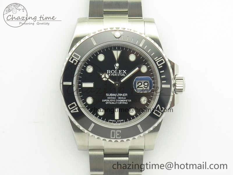 Submariner 116610 LN Black Ceramic DJF 1:1 Best Edition 904L SS Case And Bracelet SA Flexible 3414