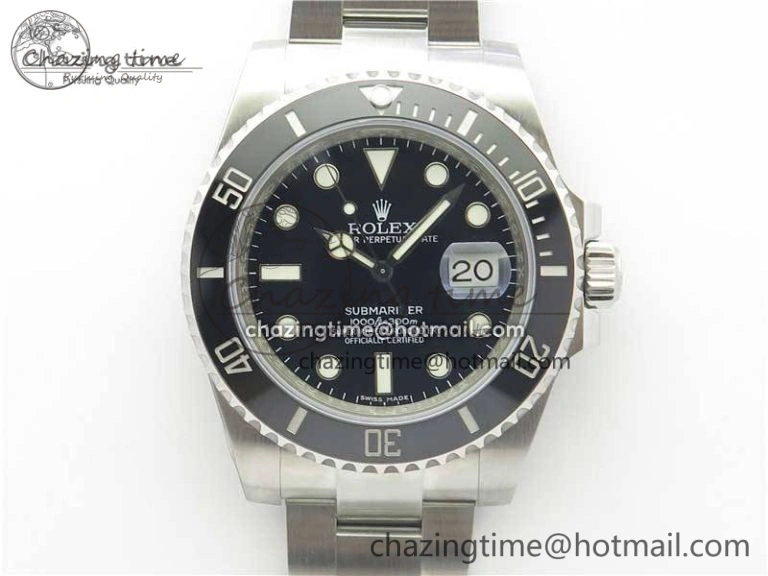 Submariner 116610 LN Black Ceramic Noob 1:1 Best Edition 904L SS Case and Bracelet A2836 V NewStyle 3227