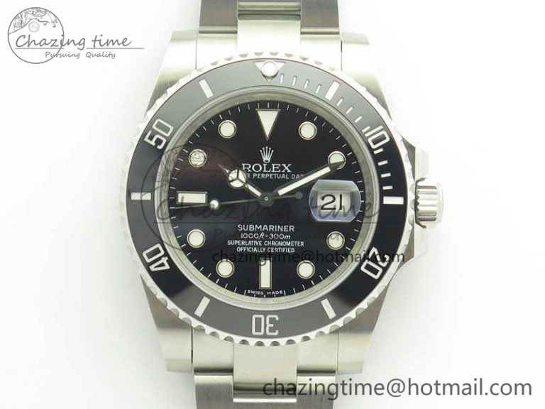 EasyMatch Submariner 116610 LN Black Ceramic V8s 1:1 Noob Best Edition On SS Bracelet SA 3470