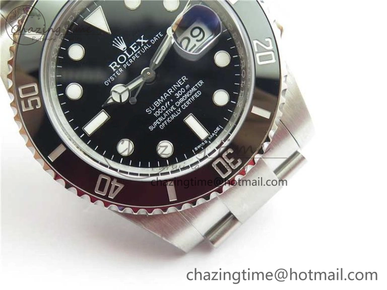 DailyWear Submariner 116610 LN Black Ceramic ZRF 1:1 Best Edition on SS Bracelet VR3135 (CF Bezel) 2758