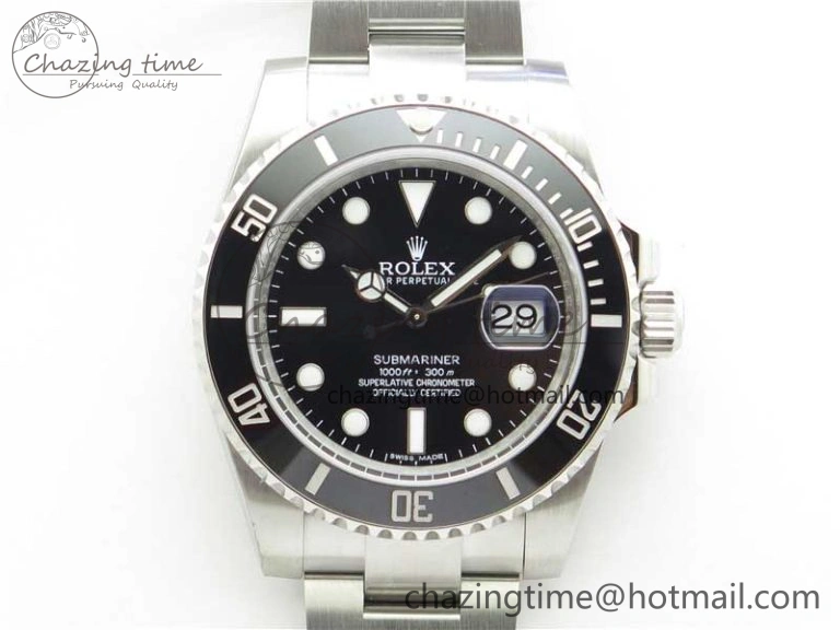 DailyWear Submariner 116610 LN Black Ceramic ZRF 1:1 Best Edition on SS Bracelet VR3135 (CF Bezel) 2758