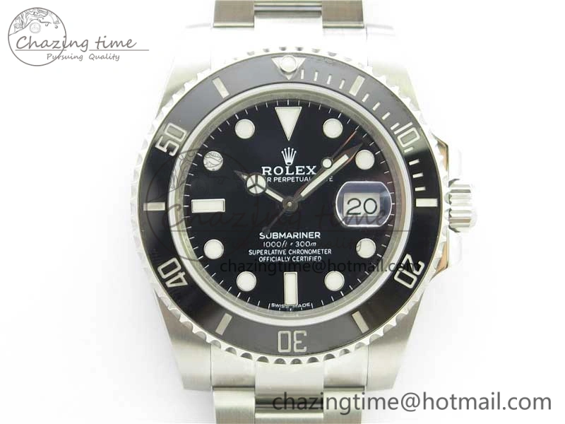 Submariner 116610 LN Black Ceramic ZZF 904L 1:1 Best Edition on SS Bracelet A Lightweight 3236