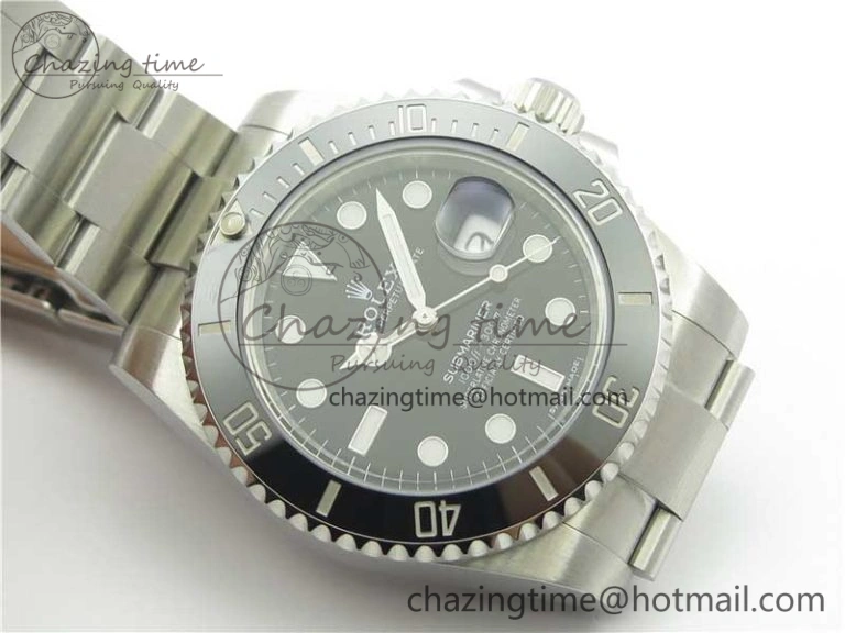 Submariner 116610 LN Black Ceramic ZZF 904L 1:1 Best Edition on SS Bracelet SA3135 V Reliable 3200