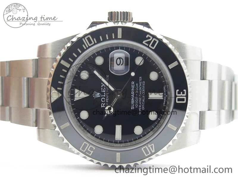 Submariner 116610 LN Black Ceramic ZZF 904L 1:1 Best Edition on SS Bracelet SA3135 V Reliable 3200