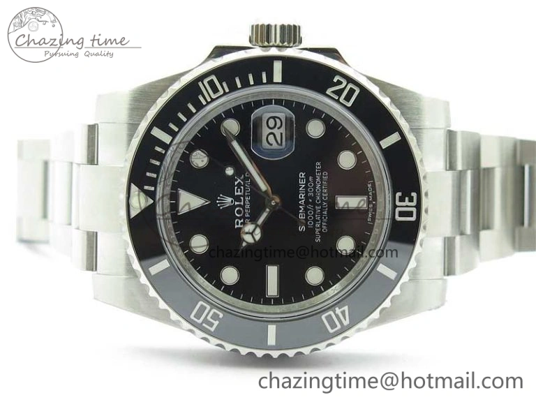 Tailored Submariner 116610 LN Black Ceramic ZZF 904L 1:1 Best Edition on SS Bracelet VR3135 V 2870