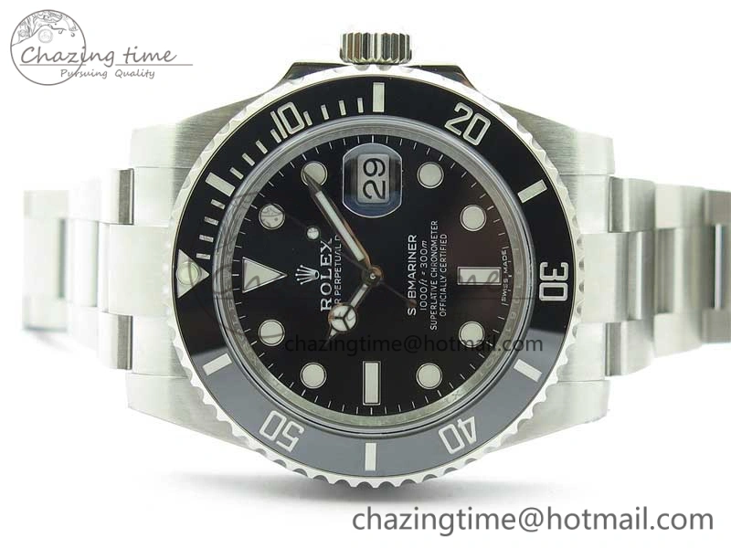 Tailored Submariner 116610 LN Black Ceramic ZZF 904L 1:1 Best Edition on SS Bracelet VR3135 V 2870