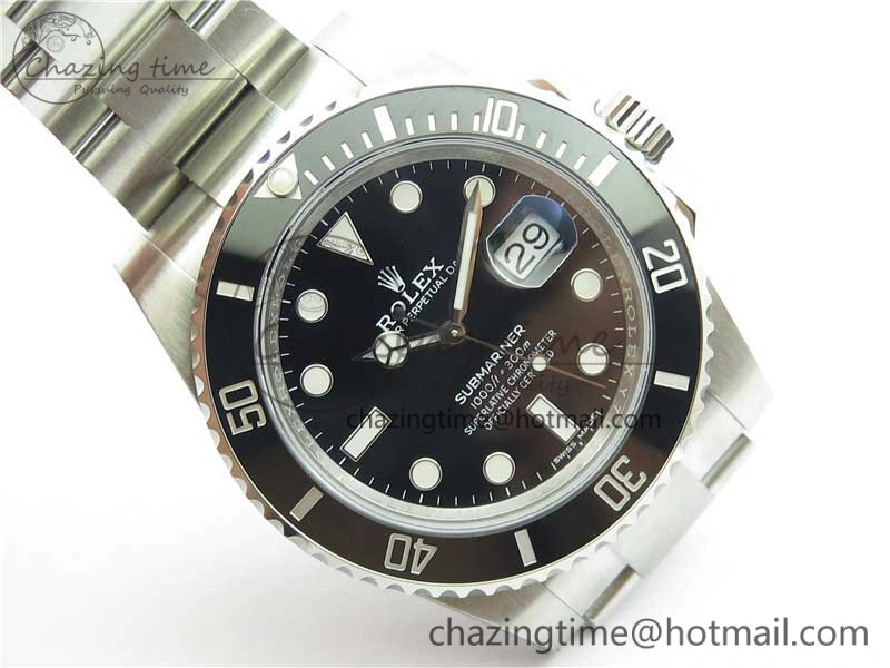Tailored Submariner 116610 LN Black Ceramic ZZF 904L 1:1 Best Edition on SS Bracelet VR3135 V 2870