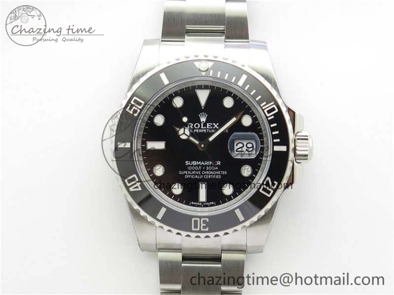 Tailored Submariner 116610 LN Black Ceramic ZZF 904L 1:1 Best Edition on SS Bracelet VR3135 V 2870