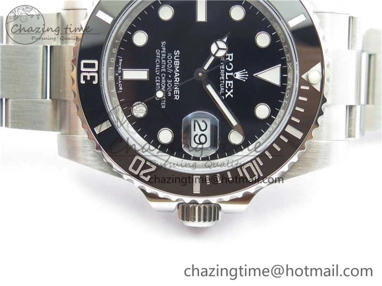 Tailored Submariner 116610 LN Black Ceramic ZZF 904L 1:1 Best Edition on SS Bracelet VR3135 V 2870