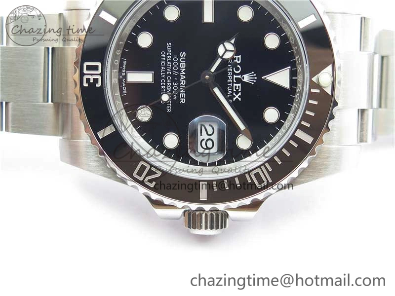 Tailored Submariner 116610 LN Black Ceramic ZZF 904L 1:1 Best Edition on SS Bracelet VR3135 V 2870