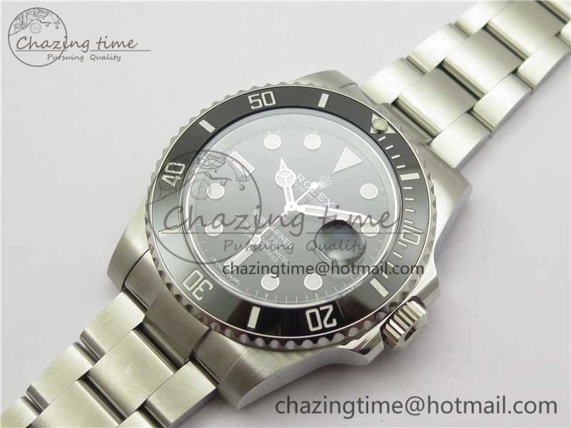 Tailored Submariner 116610 LN Black Ceramic ZZF 904L 1:1 Best Edition on SS Bracelet VR3135 V 2870