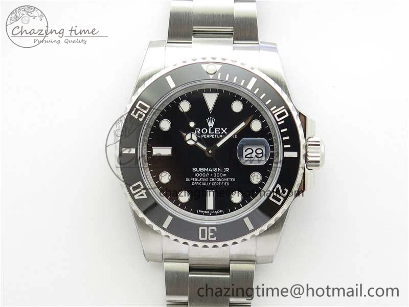 Tailored Submariner 116610 LN Black Ceramic ZZF 904L 1:1 Best Edition on SS Bracelet VR3135 V 2870