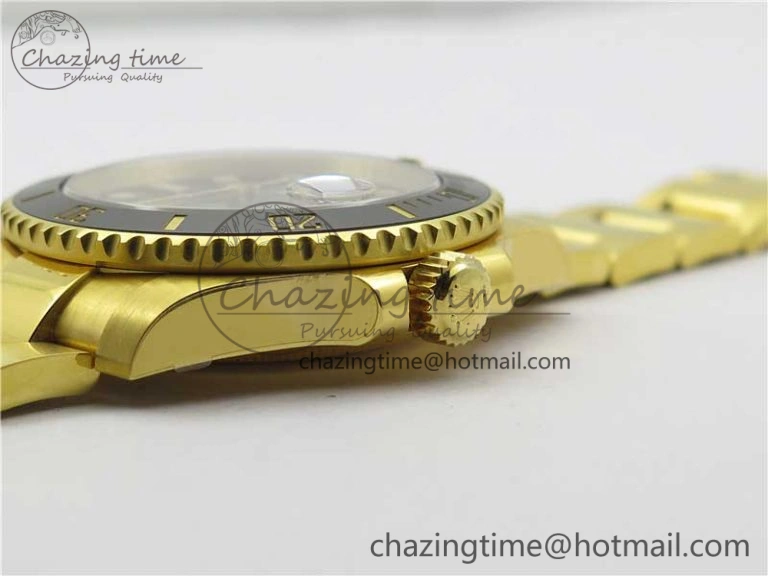 Affordable Submariner 116610 LN ROF Best Edition YG Wrapped Black Dial on YG Wrapped Bracelet A 2913
