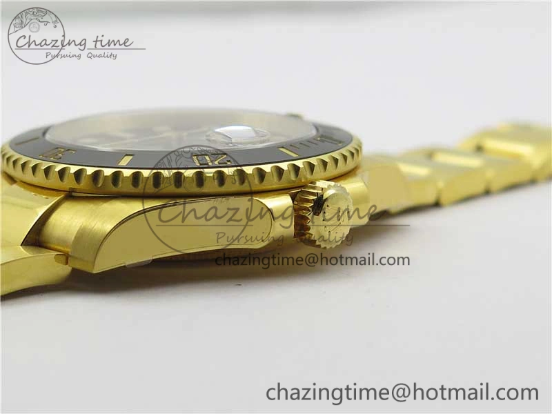 Affordable Submariner 116610 LN ROF Best Edition YG Wrapped Black Dial on YG Wrapped Bracelet A 2913