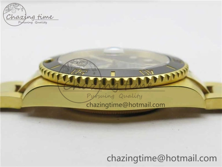 Affordable Submariner 116610 LN ROF Best Edition YG Wrapped Black Dial on YG Wrapped Bracelet A 2913