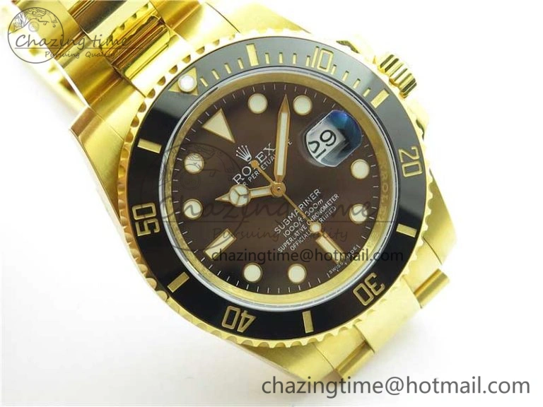 Affordable Submariner 116610 LN ROF Best Edition YG Wrapped Black Dial on YG Wrapped Bracelet A 2913