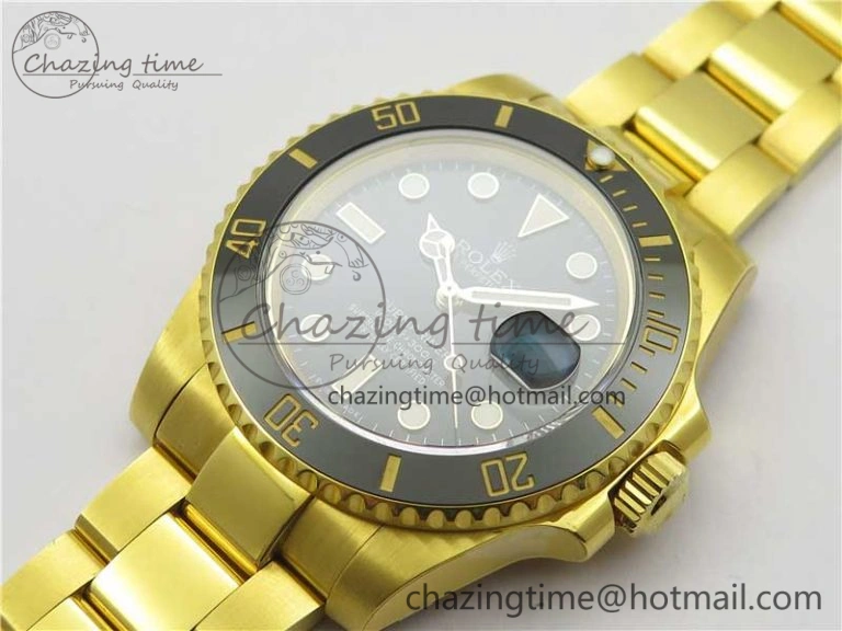 Affordable Submariner 116610 LN ROF Best Edition YG Wrapped Black Dial on YG Wrapped Bracelet A 2913