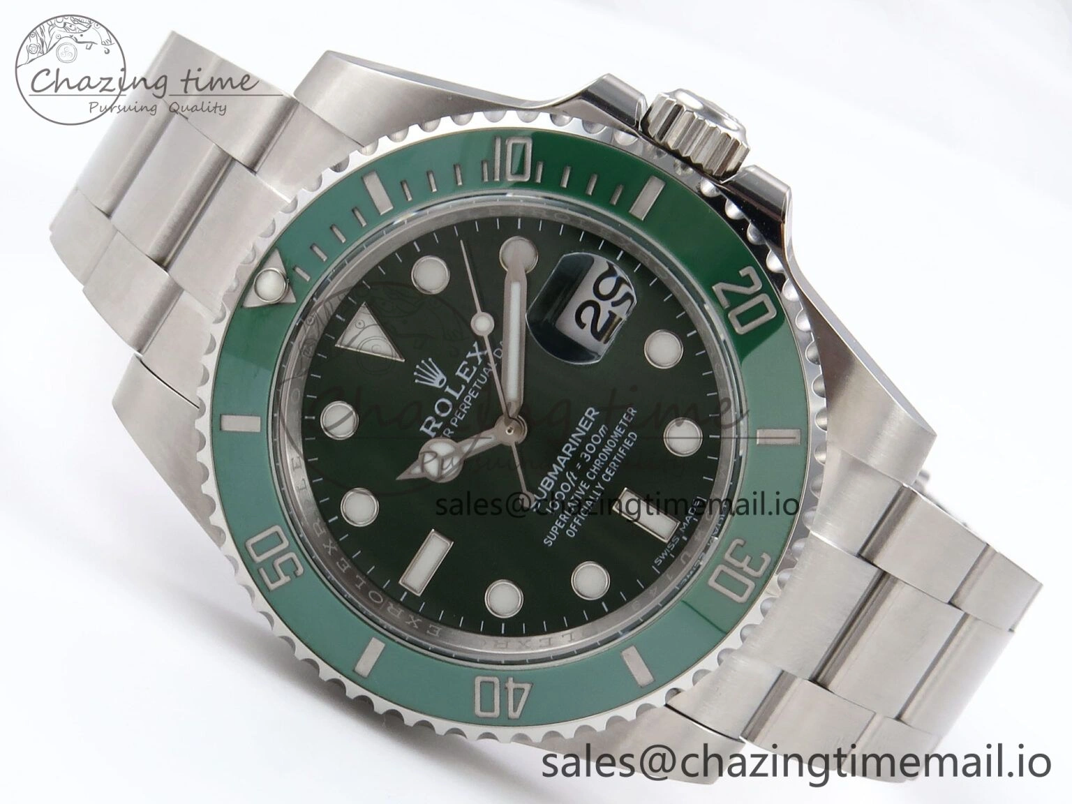 Submariner 116610 LV 40mm RF 1:1 Best Edition Green Ceramic on SS 904L Bracelet Steel VR WaterResistant 1014