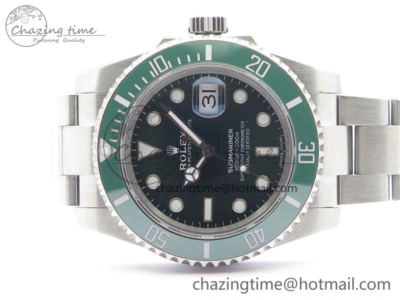 Submariner 116610 LV Green Ceramic 316L Bp Maker 1:1 Best Edition Green Dial on SS Bracelet SA3135 V Functional 3017