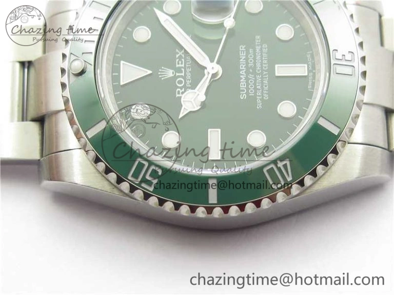 Submariner 116610 LV Green Ceramic 316L Bp Maker 1:1 Best Edition Green Dial on SS Bracelet SA3135 V Functional 3017