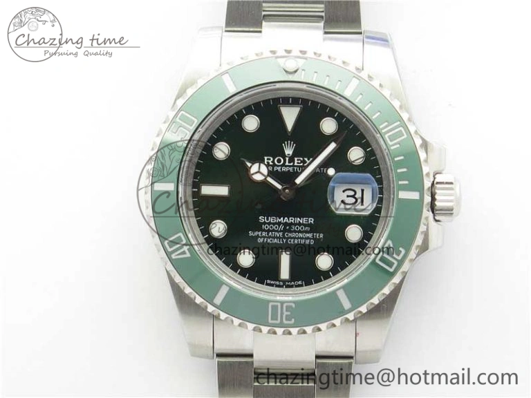Submariner 116610 LV Green Ceramic 316L Bp Maker 1:1 Best Edition Green Dial on SS Bracelet SA3135 V Functional 3017