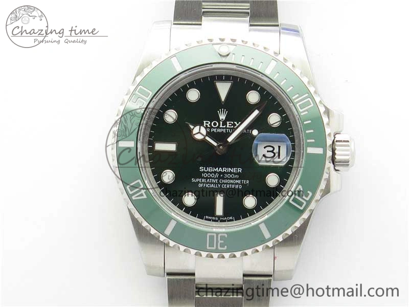Submariner 116610 LV Green Ceramic 316L Bp Maker 1:1 Best Edition Green Dial on SS Bracelet SA3135 V Functional 3017