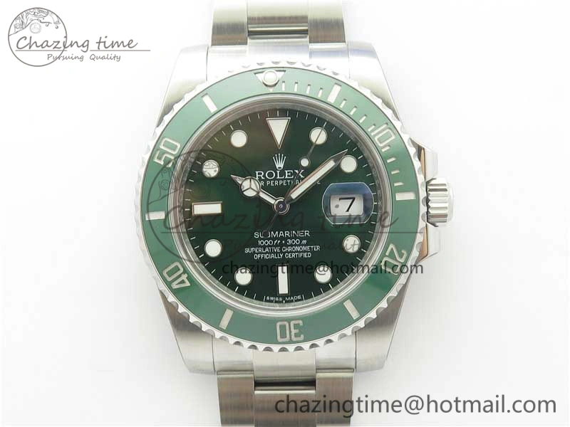 Submariner 116610 LV Green Ceramic ARF 1:1 Best Edition 904L SS Case and Bracelet A2824 V Stylish 3217