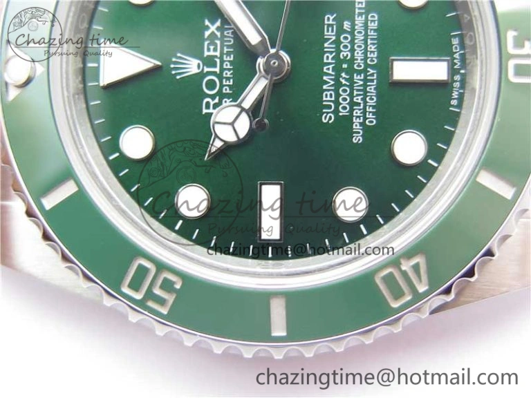Submariner 116610 LV Green Ceramic ARF 1:1 Best Edition 904L SS Case and Bracelet A2824 V Stylish 3217