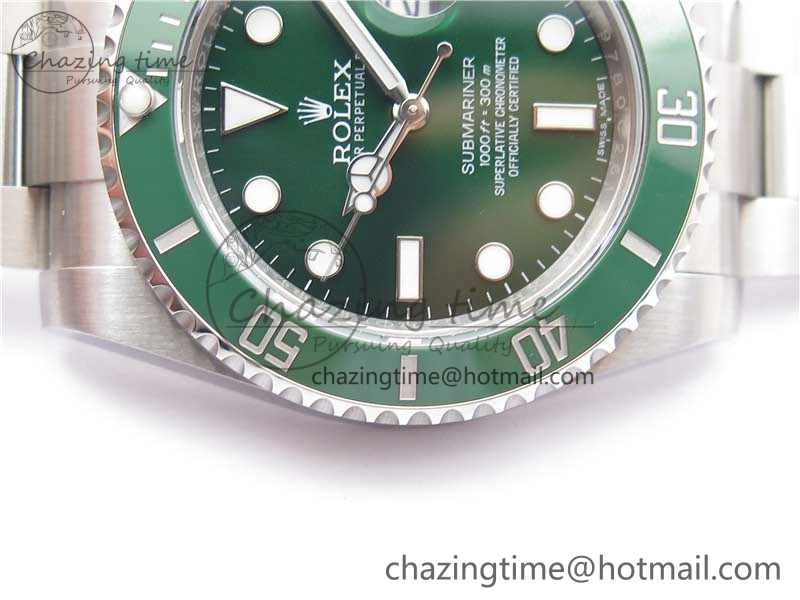 Submariner 116610 LV Green Ceramic ARF 1:1 Best Edition 904L SS Case and Bracelet A2824 V Affordable 2849