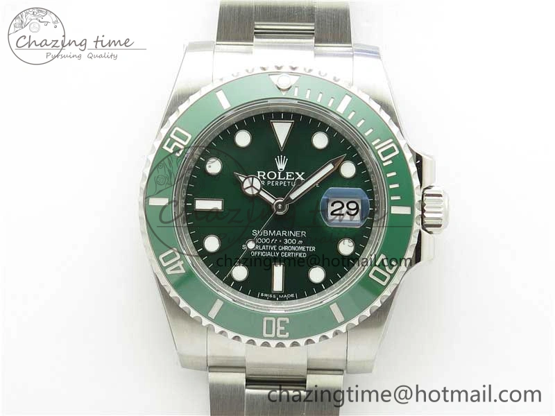 Submariner 116610 LV Green Ceramic ARF 1:1 Best Edition 904L SS Case and Bracelet A2824 V Affordable 2849