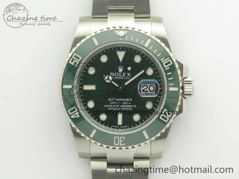 Youthful Submariner 116610 LV Green Ceramic DJF 1:1 Best Edition on SS Bracelet SA3135( Free R Cover) 3357