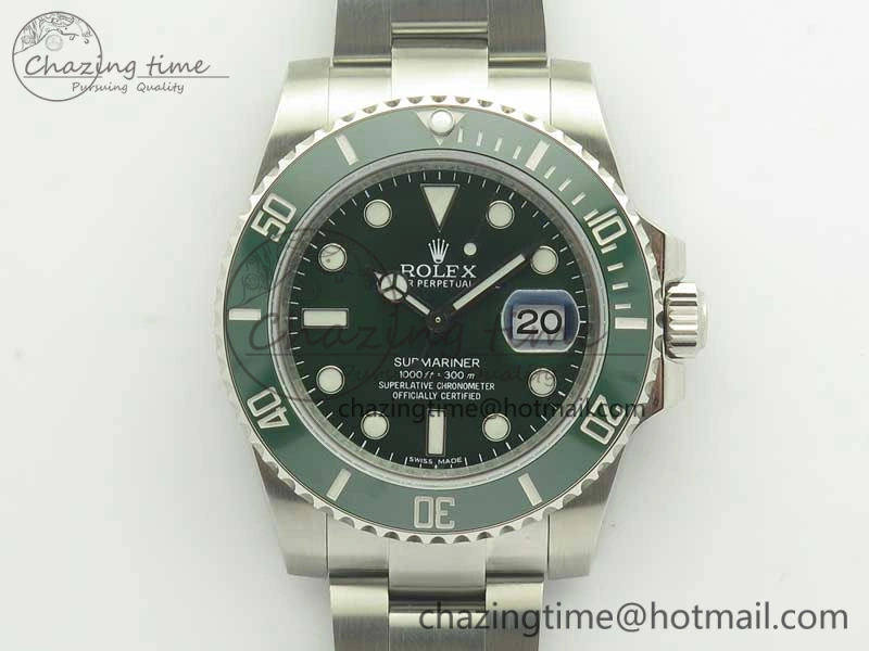 Youthful Submariner 116610 LV Green Ceramic DJF 1:1 Best Edition on SS Bracelet SA3135( Free R Cover) 3357